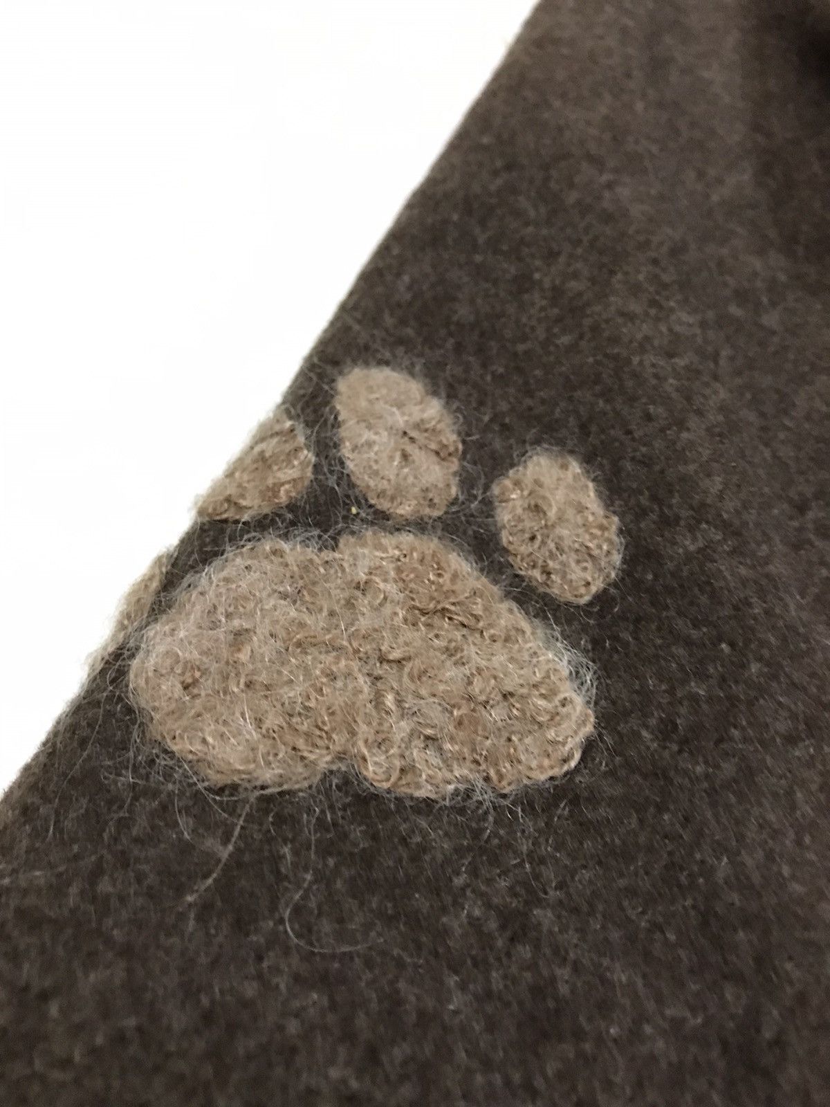 Designer - Kunio Sato Double Breast Dog Paw Embroidery Wool Coat - 7