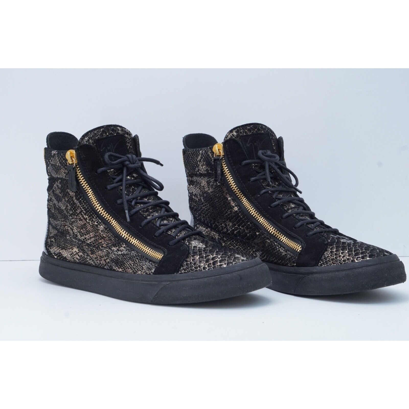 Giuseppe Zanotti Sneaker Boot Black Gold Snakeskin Double Zi - 2
