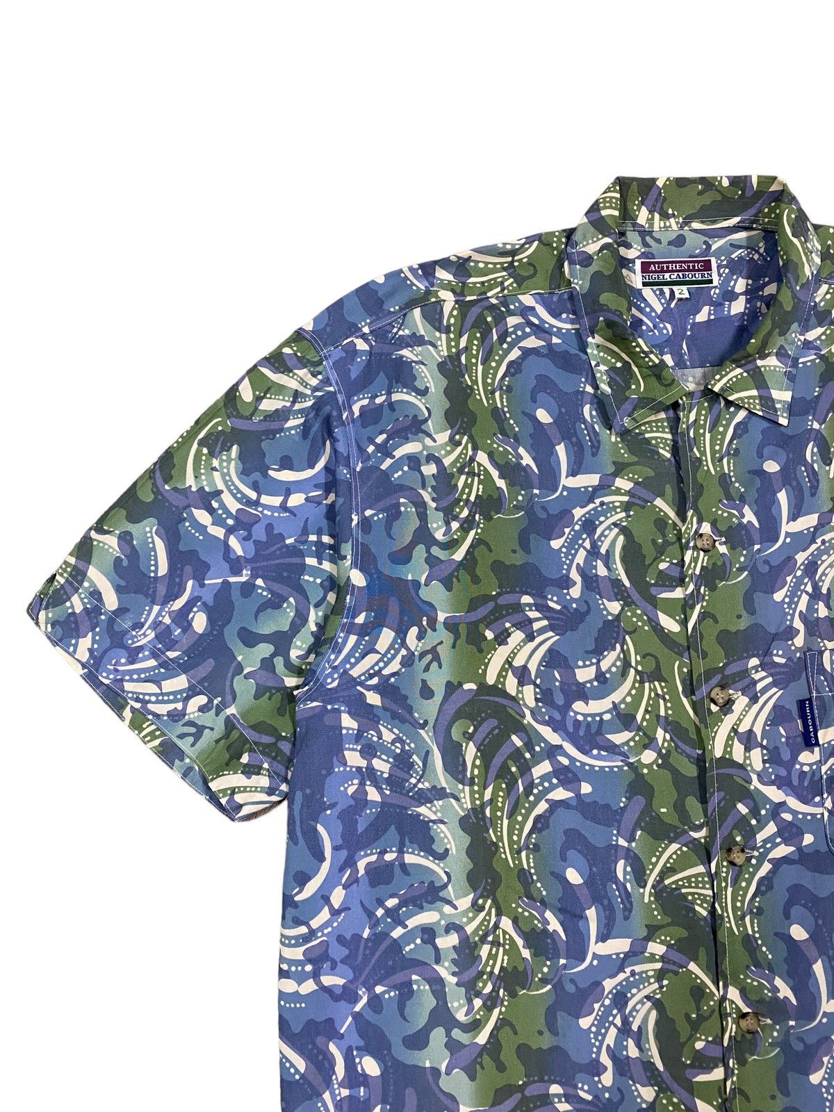Vtg🔥Authentic Nigel Carbourn Paterned Flower Hawaii Shirt - 7