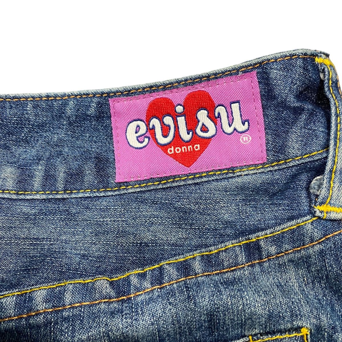 Vintage Evisu Donna Mini Skirt Denim Jeans - 8