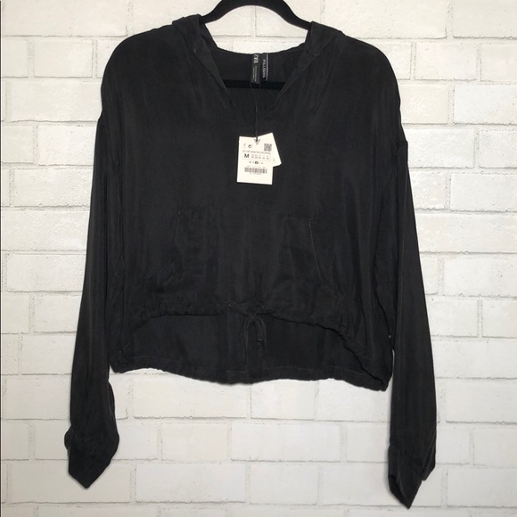 Zara Black Relaxed Fit Pullover Sweatshirt - 2