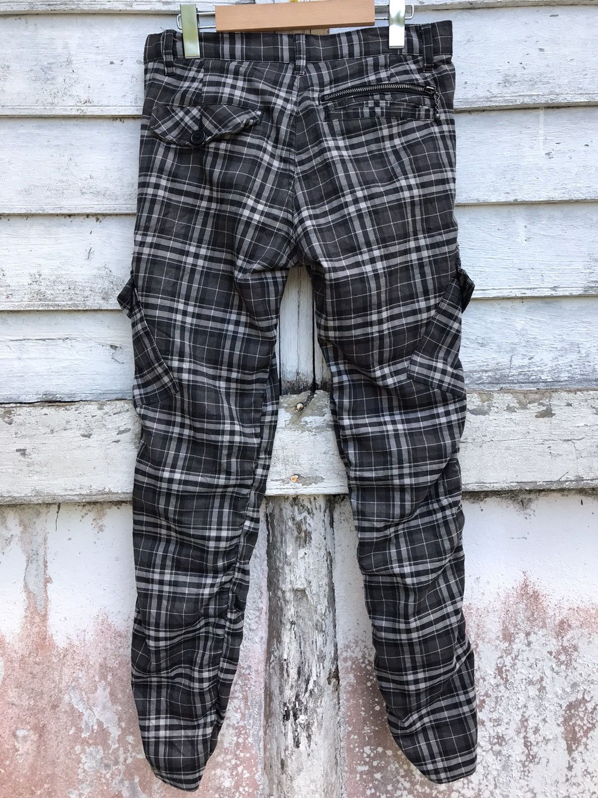 Japanese Brand - DoubleFocus Plaid Tartan Bondage Cargo Skinny Pant - 4