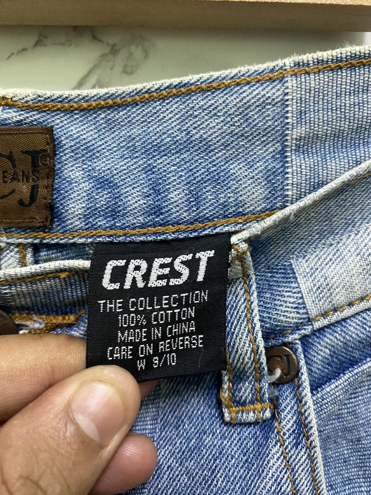 Designer - FAMOUS CREST JEANS CHECKED DENIM PANTS - 9