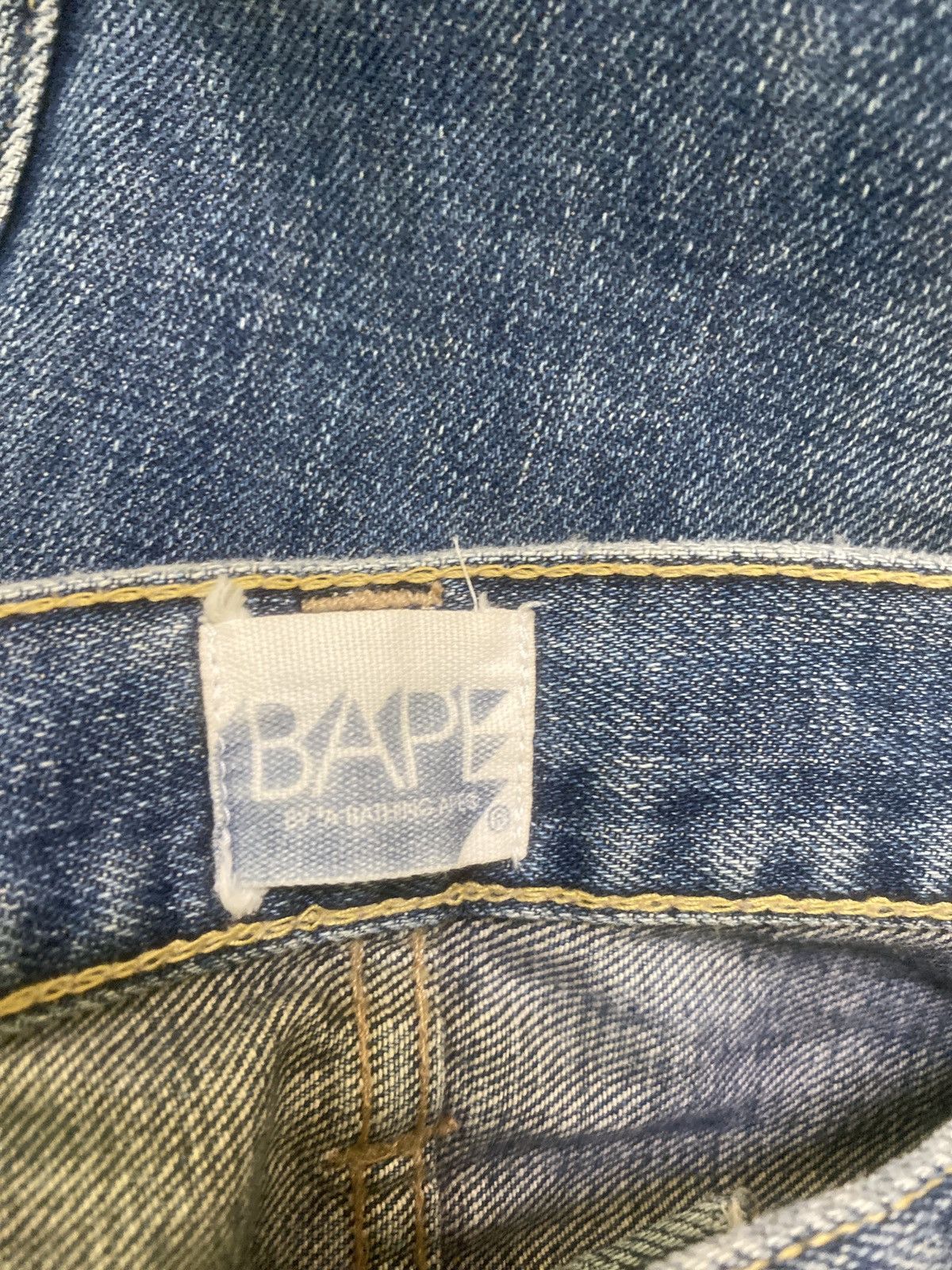 Bathing Ape Nigo Chain Embroidery Distressed Denim Jeans - 19