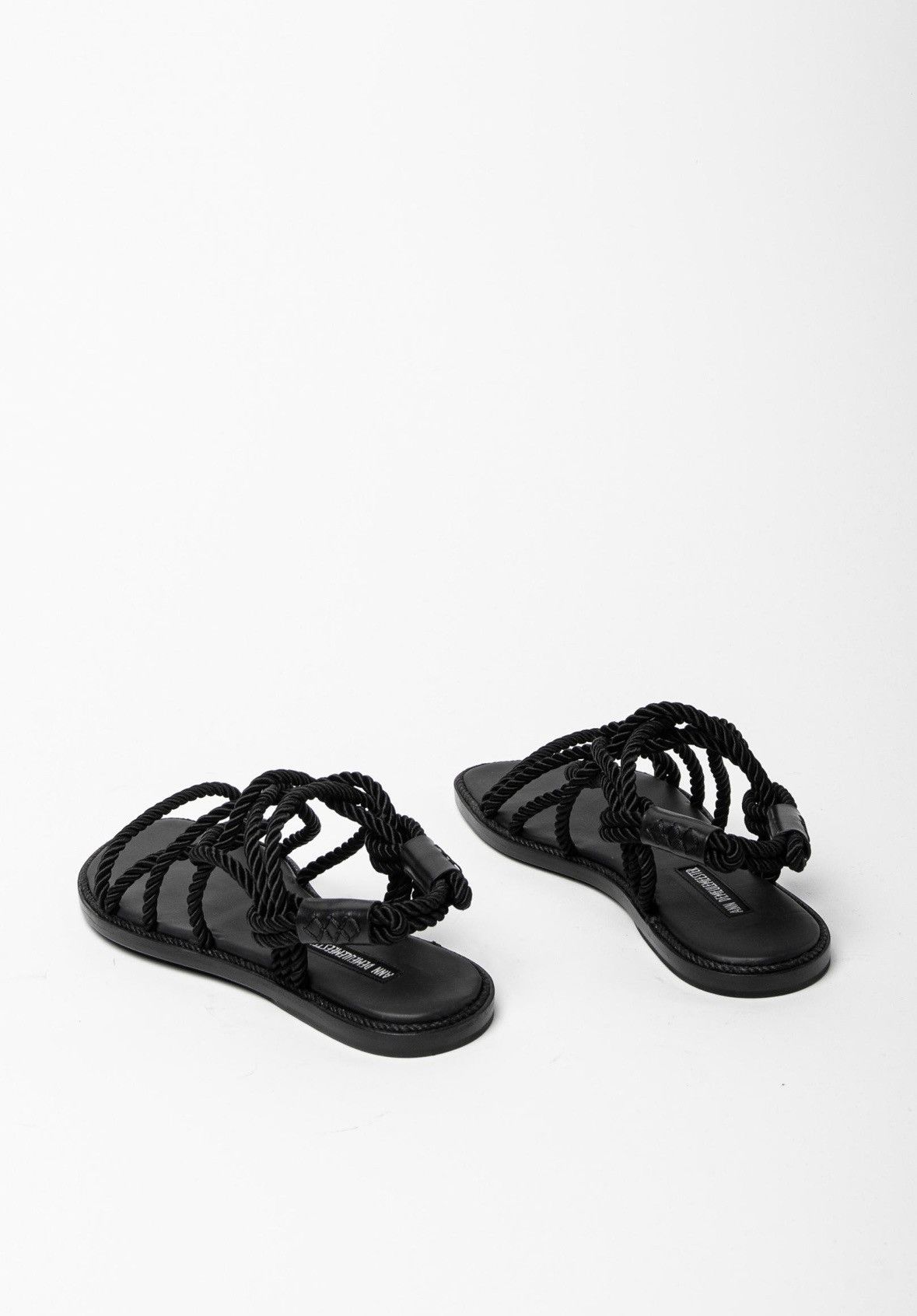 Ann Demeulemeester Rope and Leather Sandals (Tuscon Nero) - 5