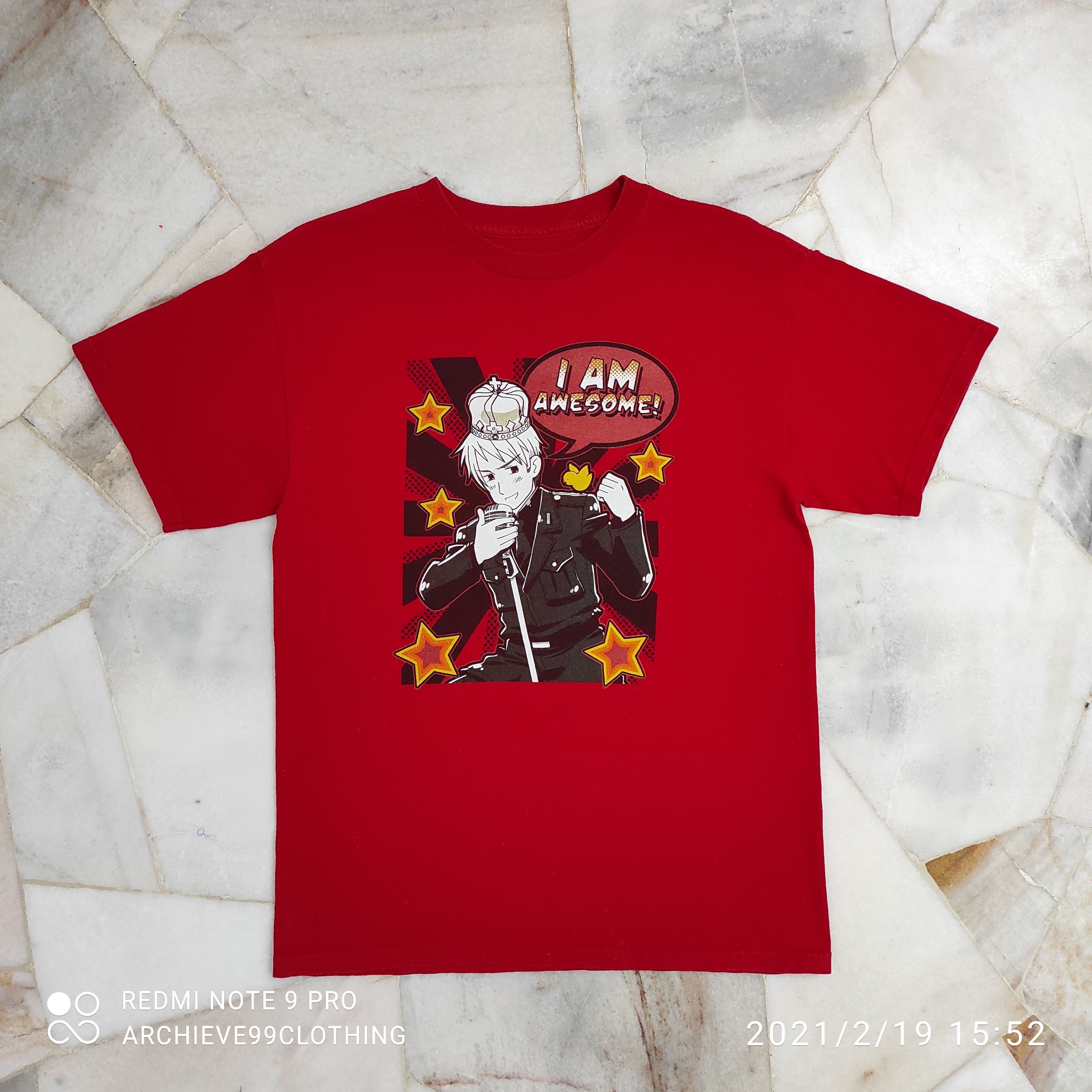 Anima - OG mesh 2008 Hetalia anime "i am awesome" tee - 1