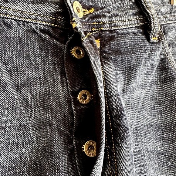 Diesel Quratt Straight Leg Jeans Dark Wash Snap Button Fly 100% Cotton 40x34 - 2
