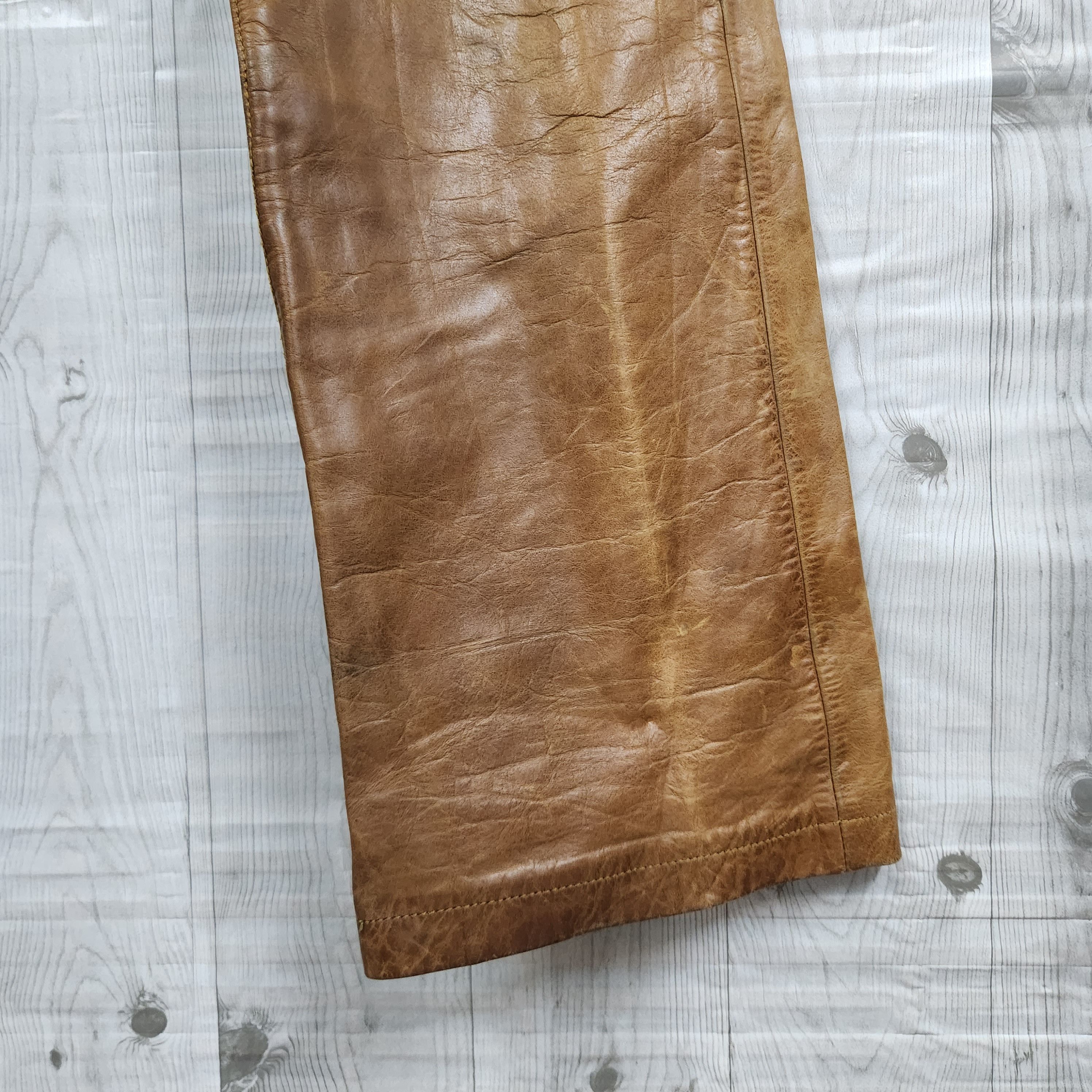 Genuine Leather - Vintage 5351 Pour Les Hommes Genuine Cow Leather Pants Japan - 5