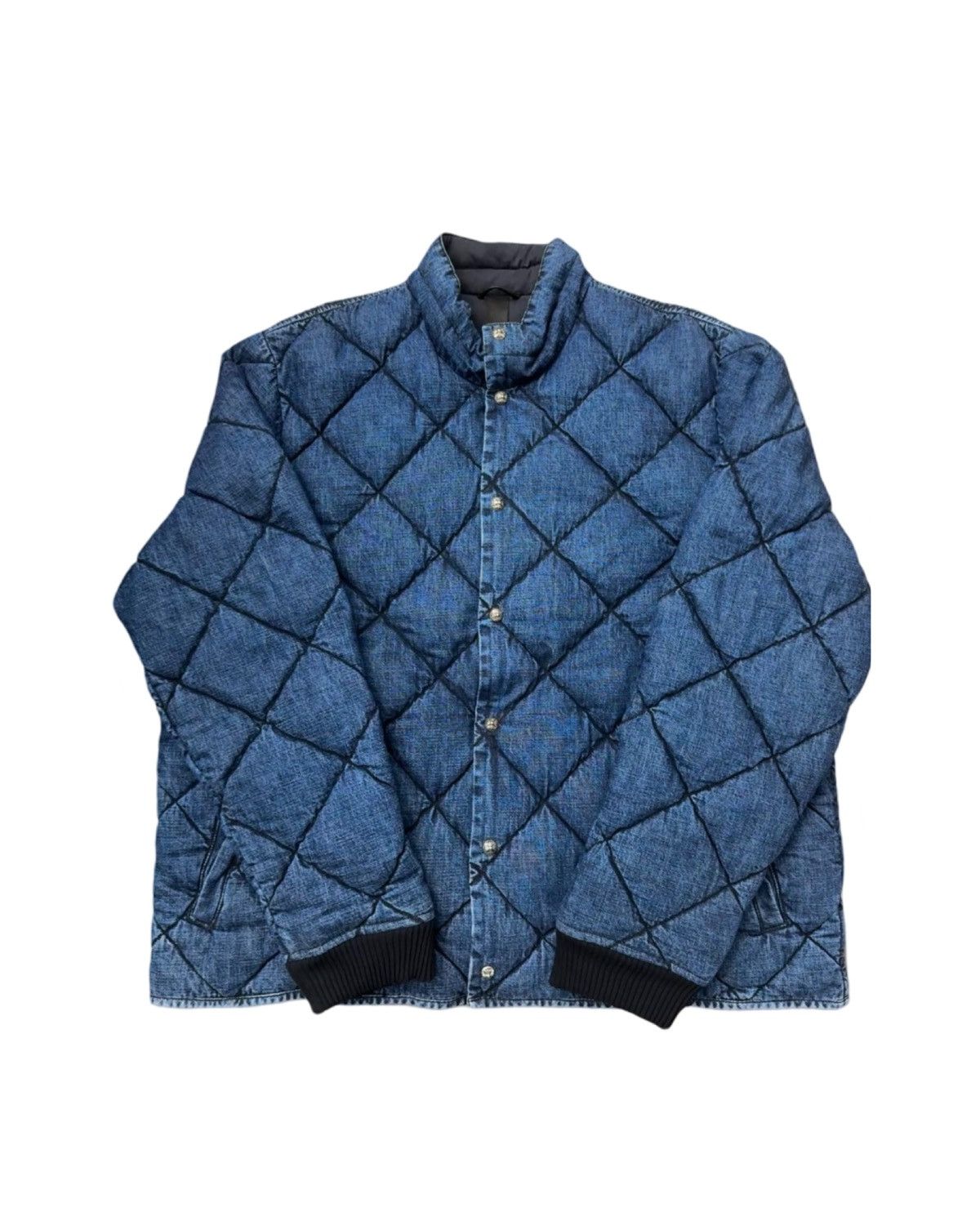 Denim puffer lined jacket - 1