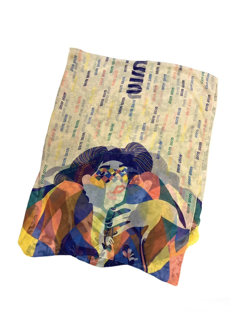 AW99 Miu Miu Harlequin Limited Edition Silk Scarves Shawl - 1