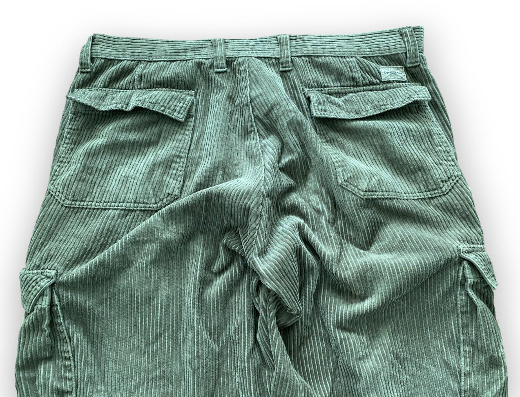 Corduroy Cargo Pants Olive Vintage Y2K Streetwear Men’s XL - 9