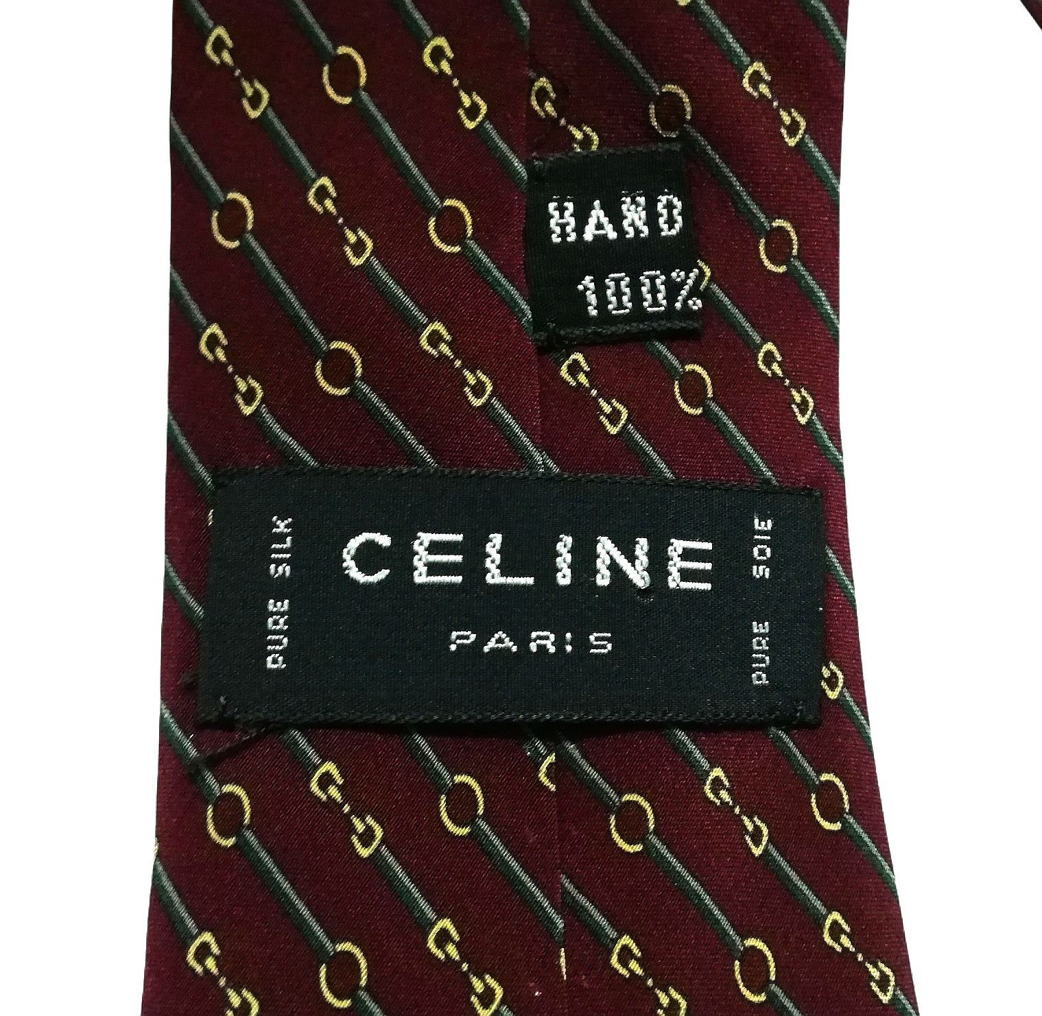 Celine Paris Silk 100% Made Necktie Geometric Designed - 2