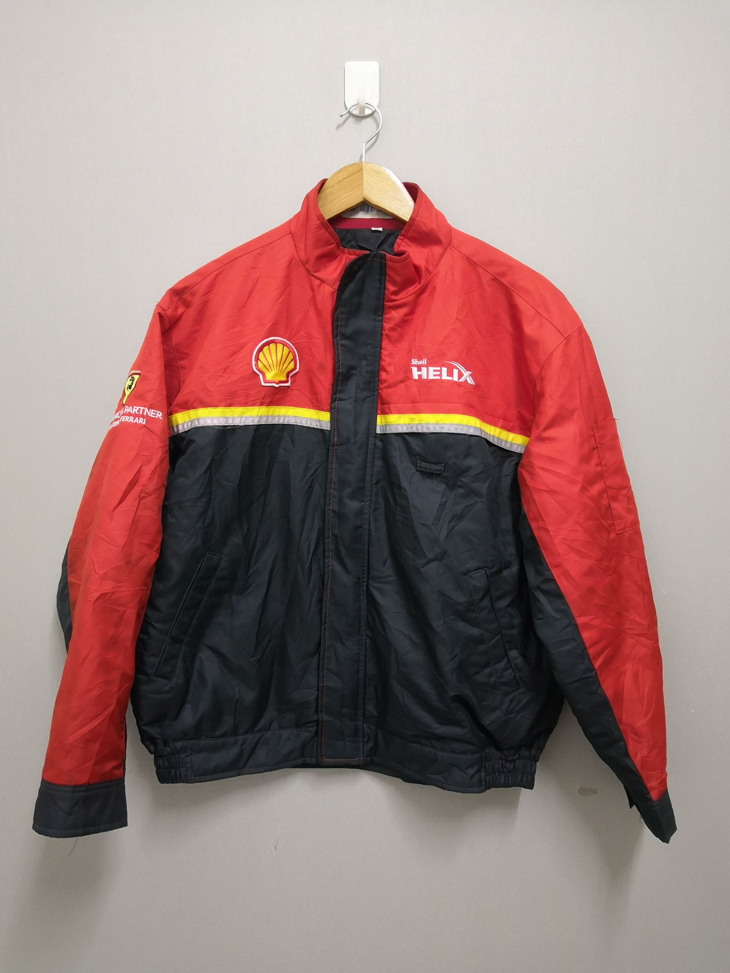 Vintage F1 Ferrari Team Shell Helix Quilted Lined Jacket - 1