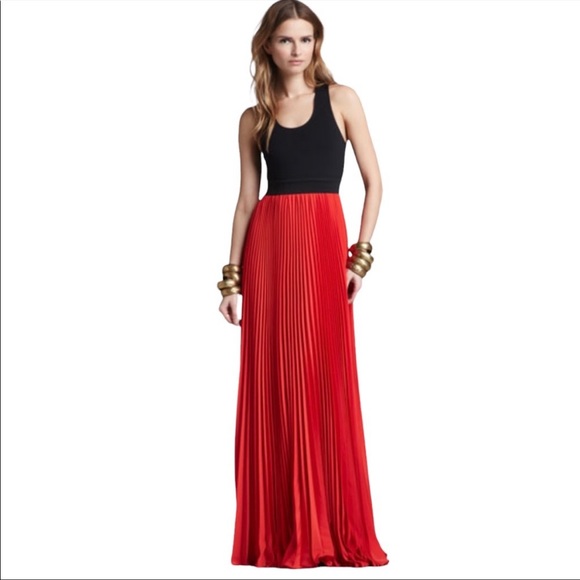 Charming Charlie - Red Pleated Racerback Maxi Dress - 2