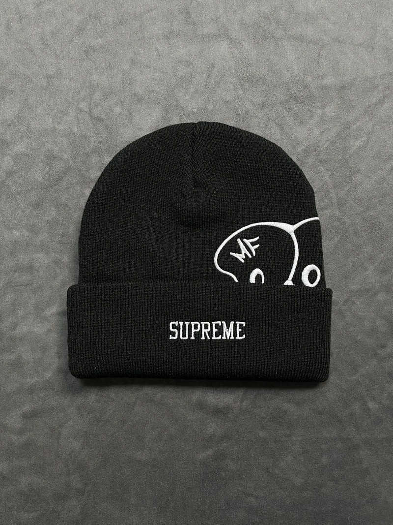 Rare 23F/W Supreme MF Doom Black Beanie Hats OS - 1