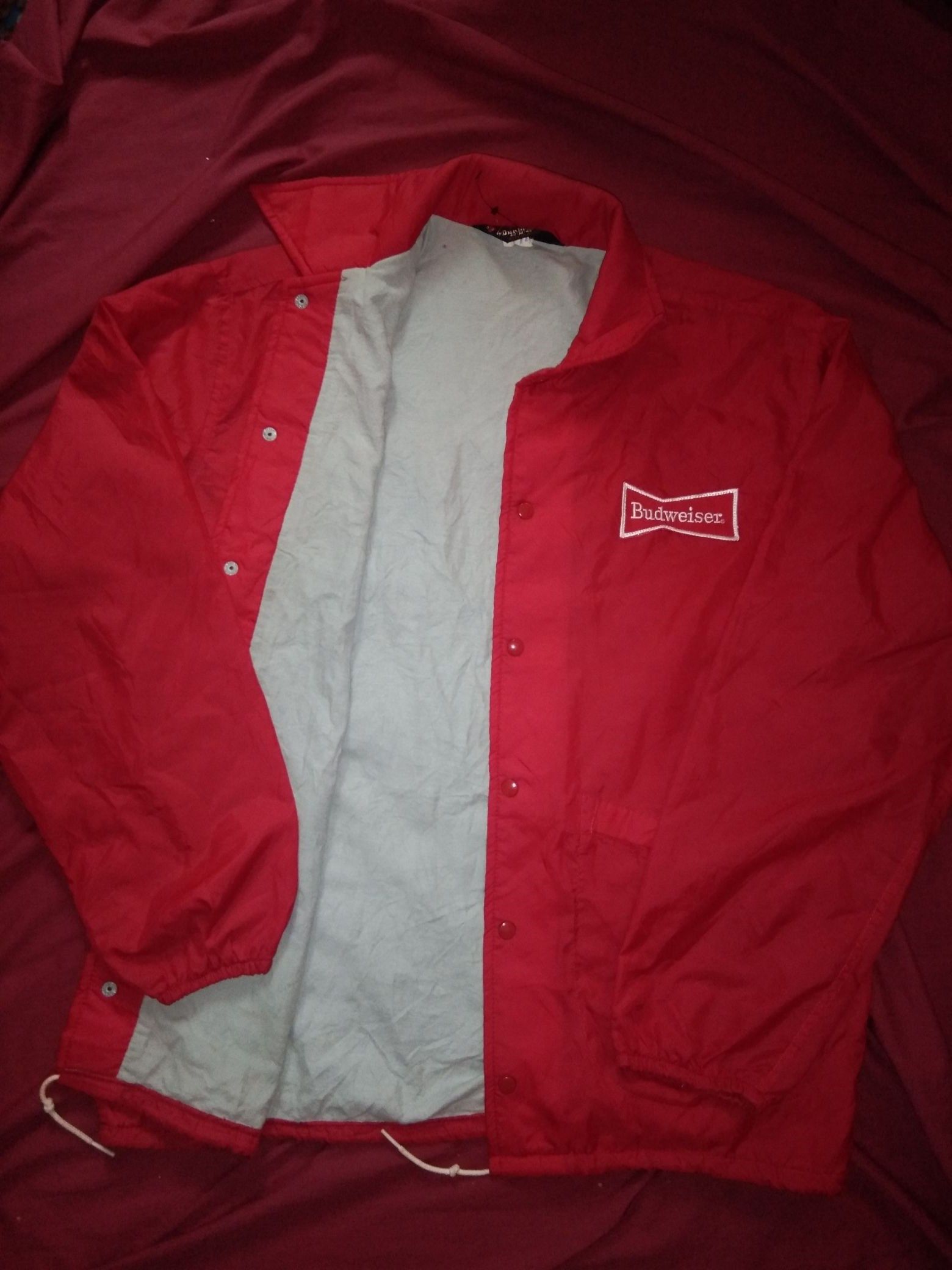 Vintage - VTG 70s 80s Budweiser Lined windbreaker Made in USA - 1