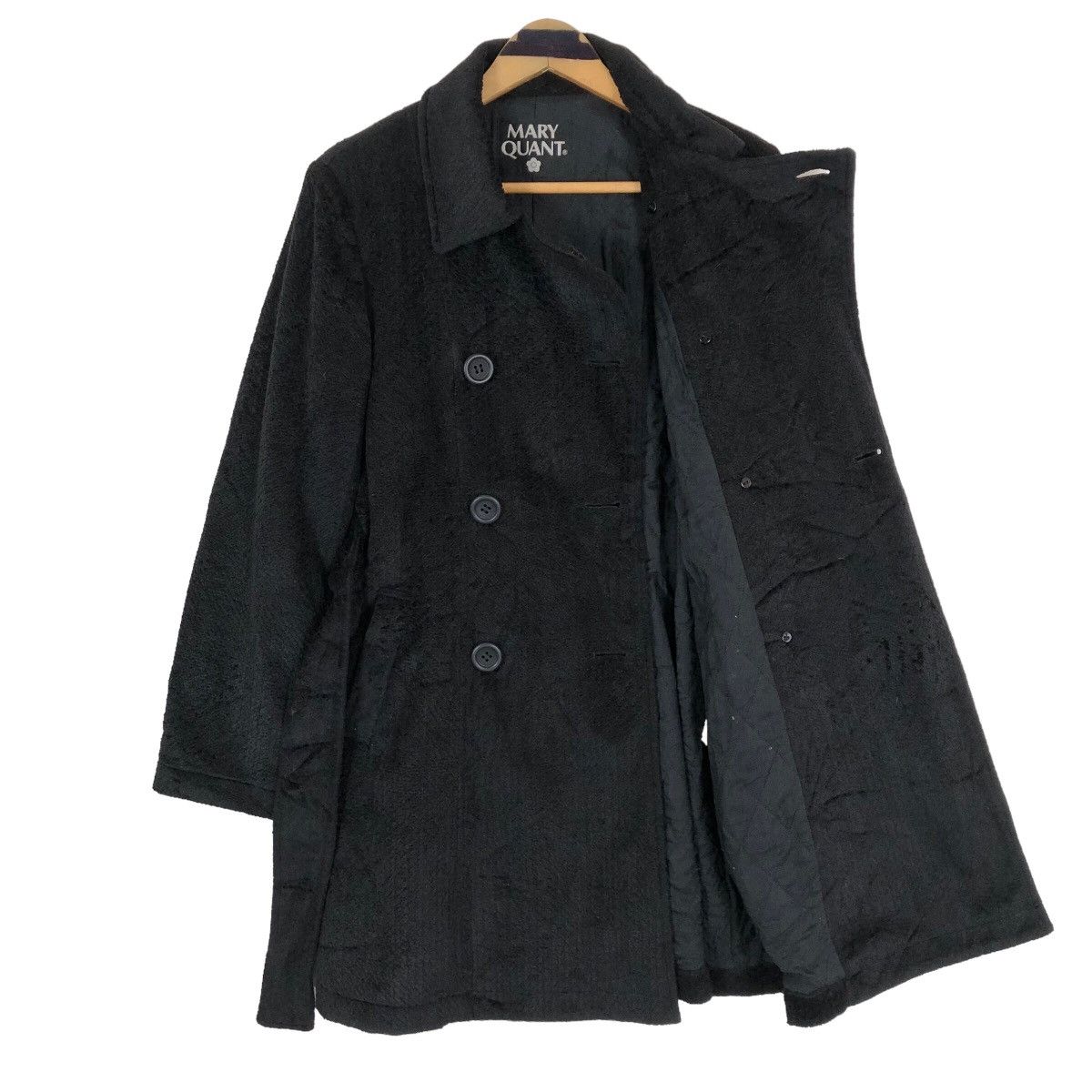 Vintage 90s Mary Quant Wool Trench Coat - 6