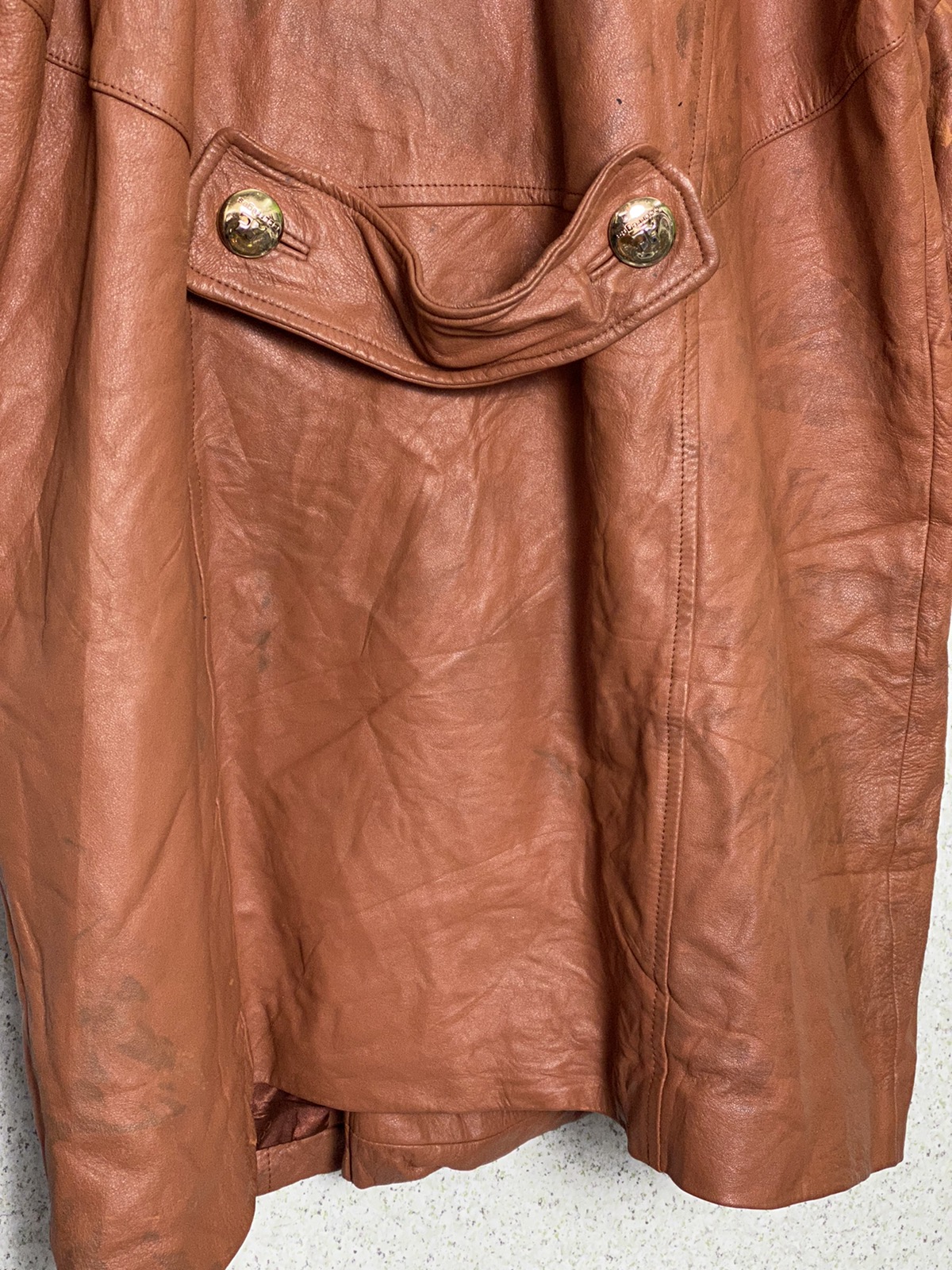 Japanese Brand - Vintage Courreges Trench Coat Leather Long Jacket - 10