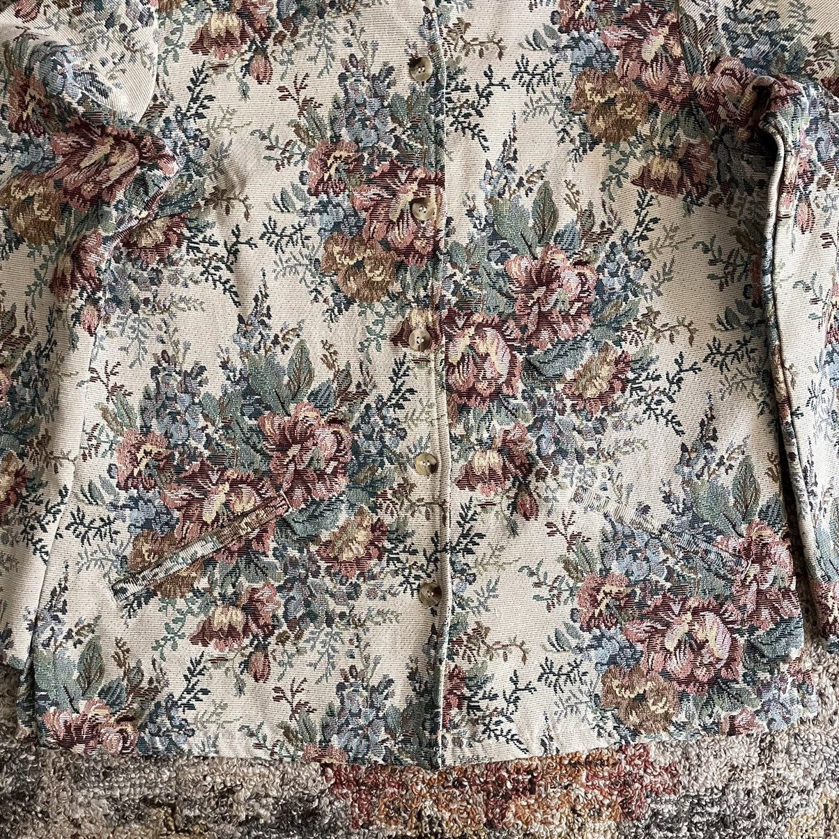 Vintage - floral gobelin tapestry shirt jacket craig green bode - 2