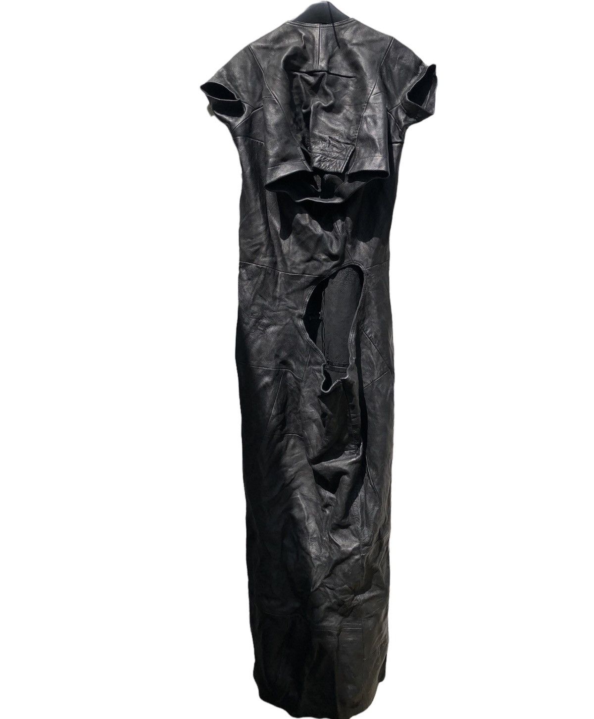 ARCHIVED JUNYA WATANABE AD 1996 PATCH MUTTON LEATHER DRESS - 5