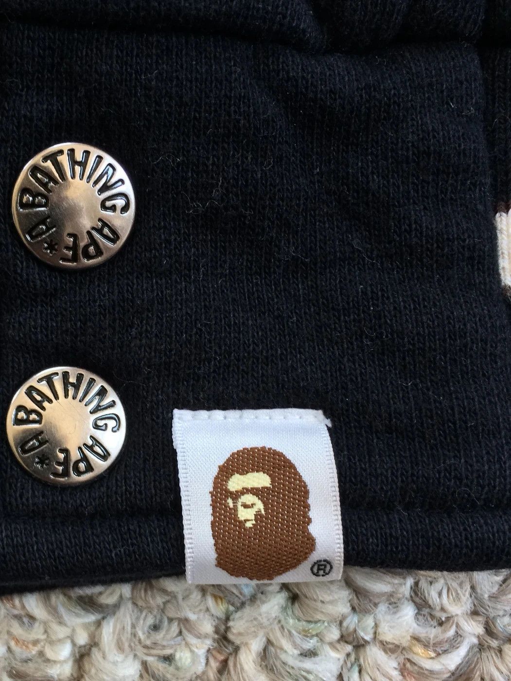 OG Bape Ape is Bathing Embroidered Varsity Bomber Jacket - 3