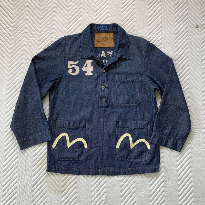 Evisu Paris Pullover Denim Chore Jacket - 1