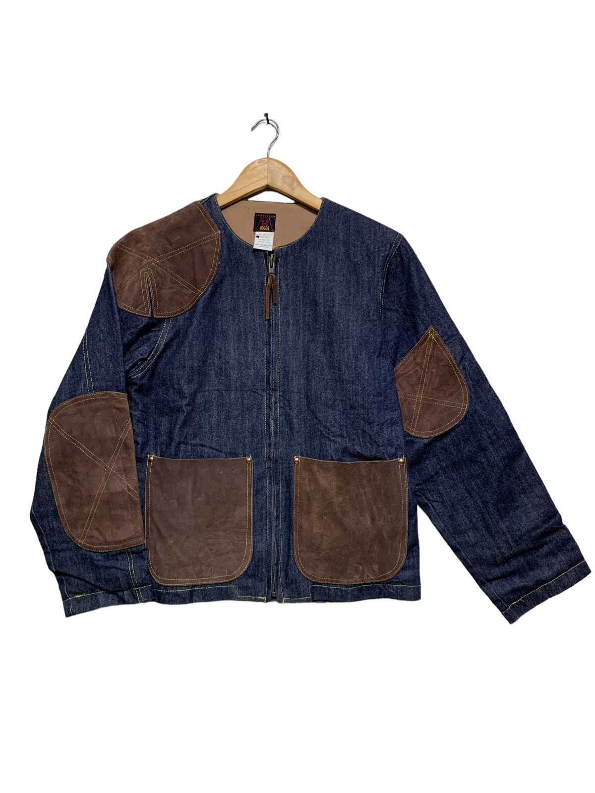 🔥NEPENTHES DENIM JACKETS WITH LEATHER PATCHWORK - 1