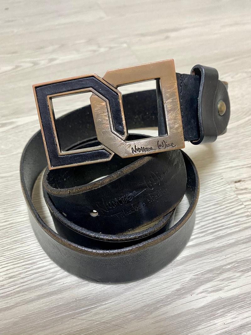 NUMBER(N)INE レザーベルト NUMBER (N)INE Number (N)ine Black Belt Leather | thriftingzone