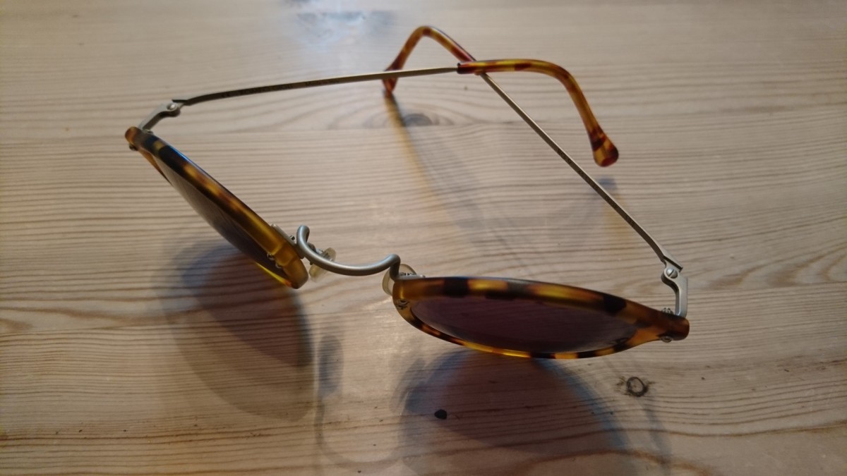 Vintage - Sunglasses Panto Havana 80s Small Size 45 - 6