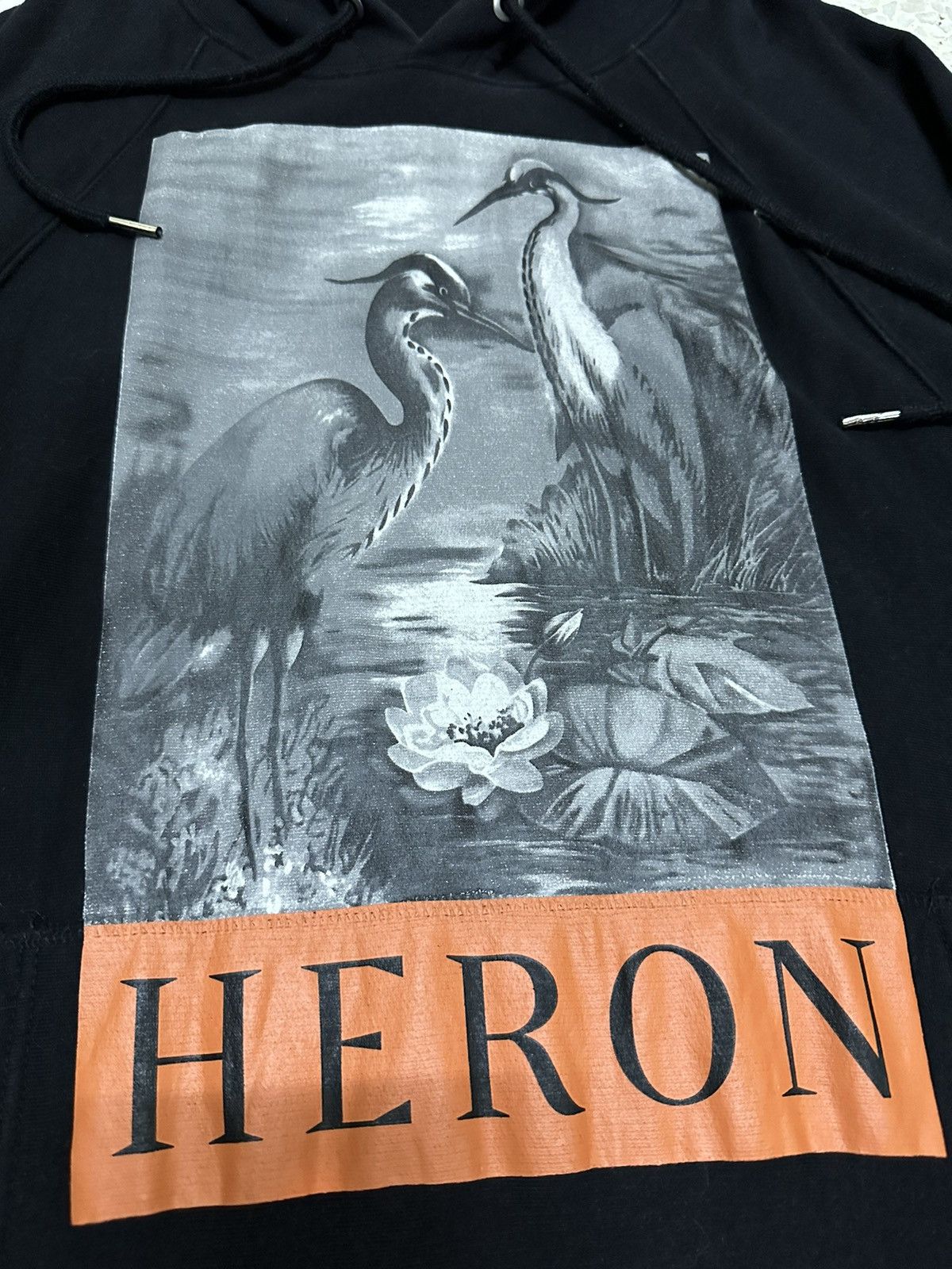 Heron Preston Hoodie Swan Print Logo - 5