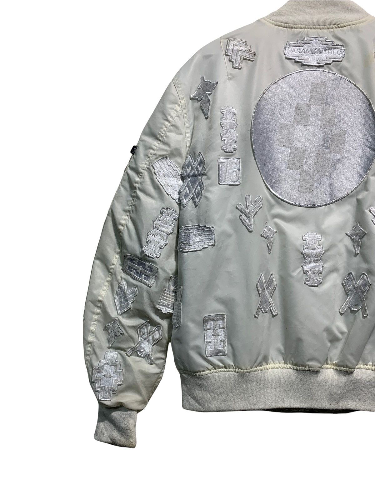 🔥MARCELO BURLON X ALPHA IND WHITE PATCHES EMBROIDERY JACKETS - 10