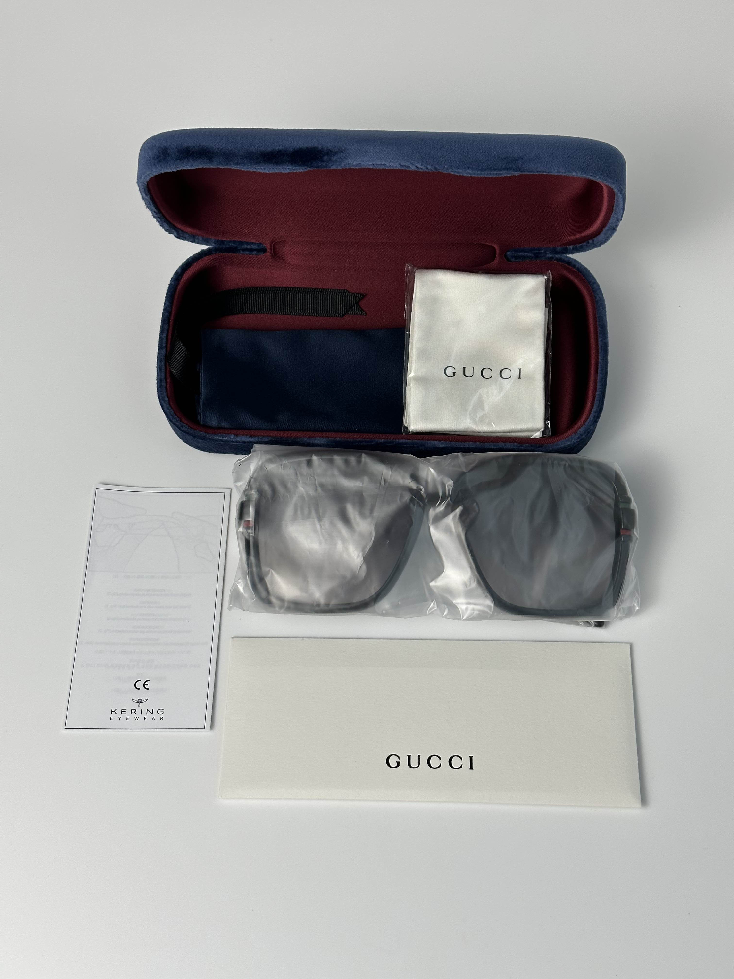 BRAND NEW GUCCI GG1066S 001 Black/Grey Unisex Sunglasses - 7