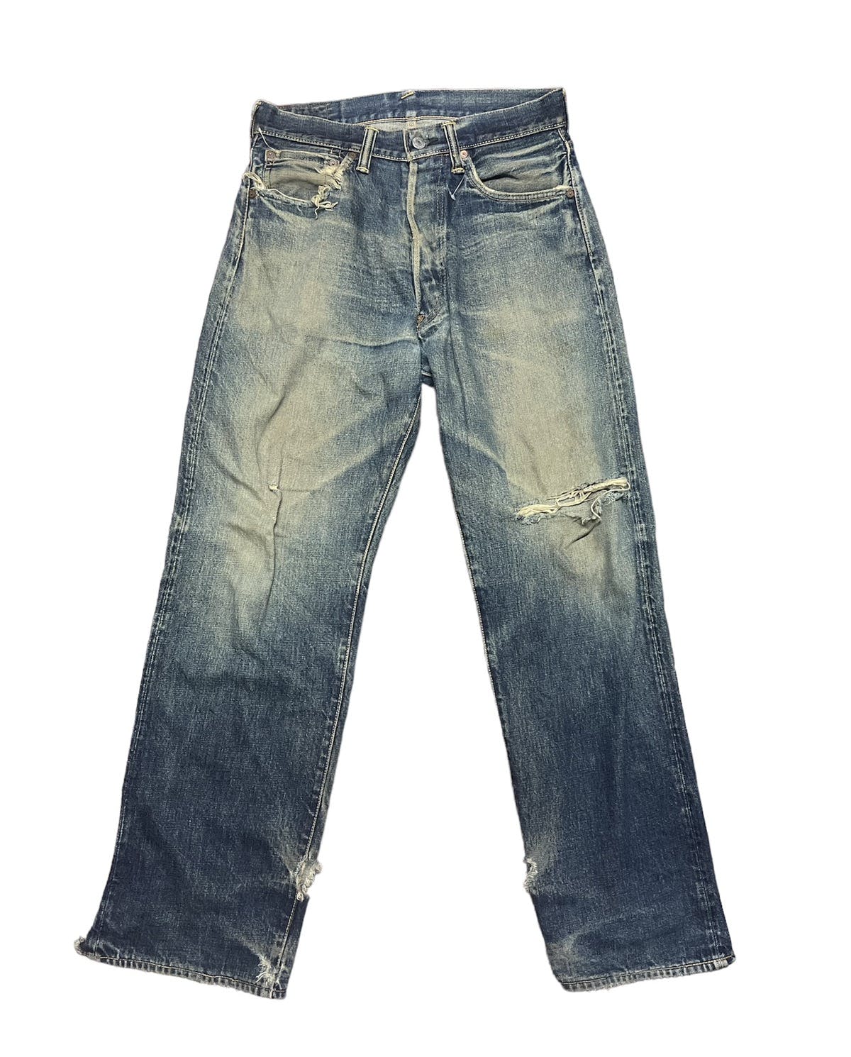 Evisu Denim distressed selvedge jeans - 1