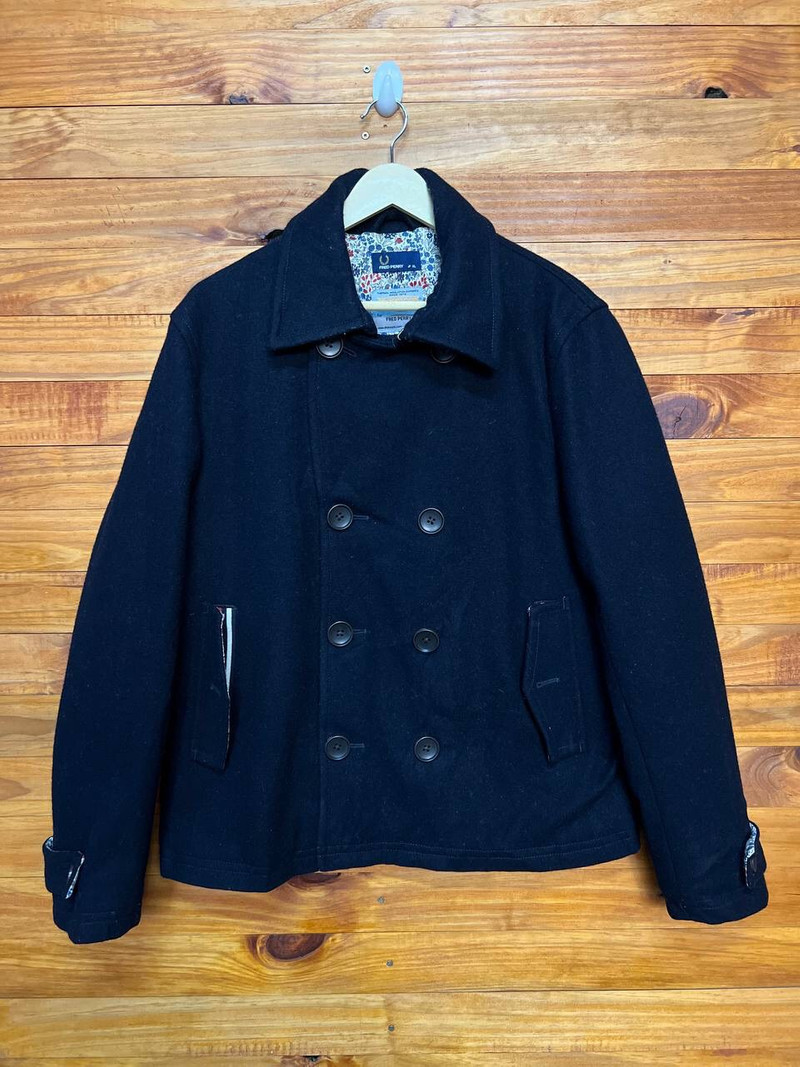 FRED PERRY THERMORE PEA COAT DOUBLE BREAST JACKET - 1