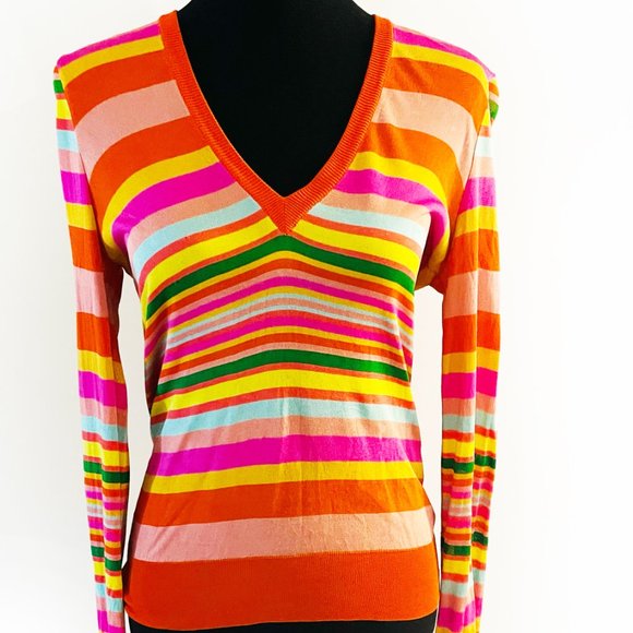 Dolce & Gabbana Colorful Rainbow Striped  V-neck top - 1
