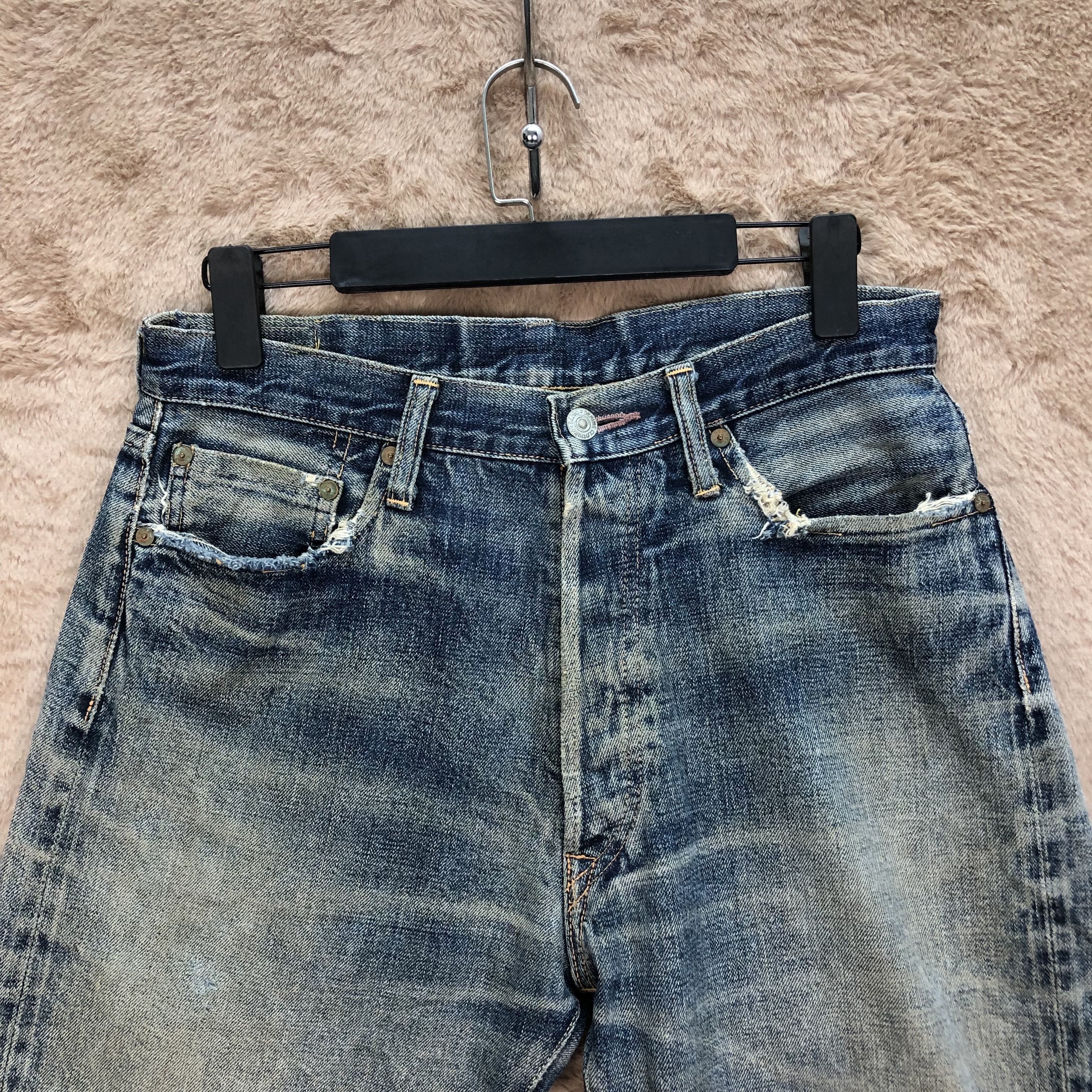 Vintage - TRASHED🔥 DENIME Selvedge Cutoff Rusty Denim Shorts #5064-22 - 2