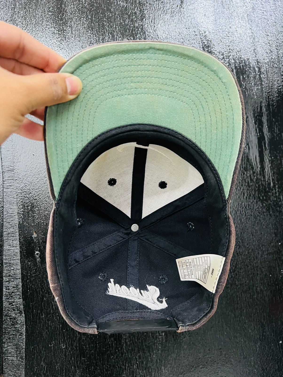 Vintage Nike Swoosh Fade Brown Cap - 4