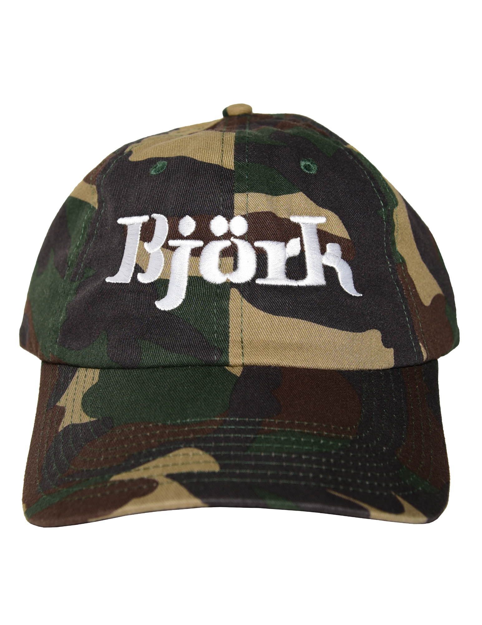 Björk Vintage Camo Embroidered Hat By Copycat Video Press - 1