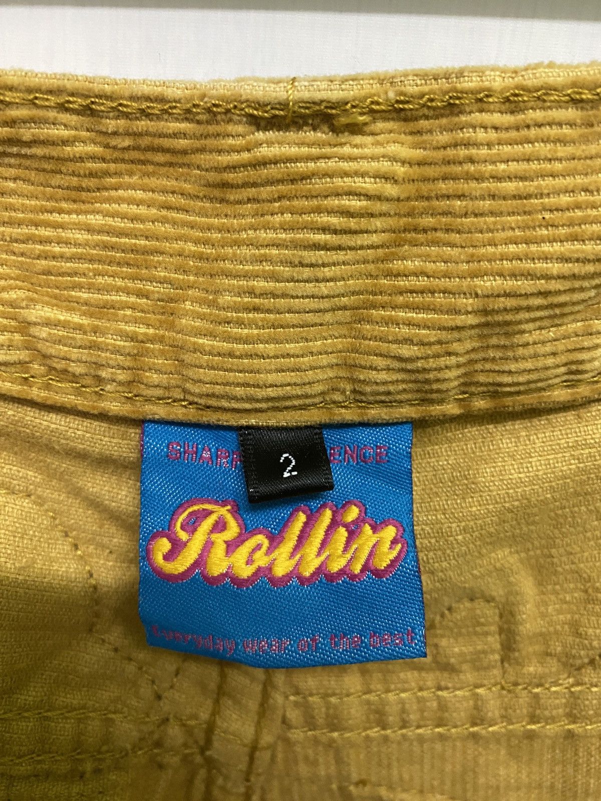 Designer - Japanese Brand Rollin Corduroy Low Rise Patches Pants - 14