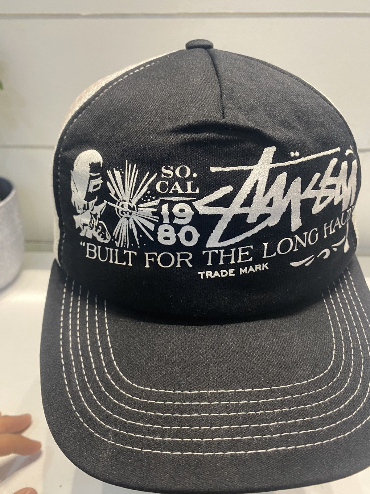 OG Vintage Stussy Logo Built For The Long Haul Trucker Hat