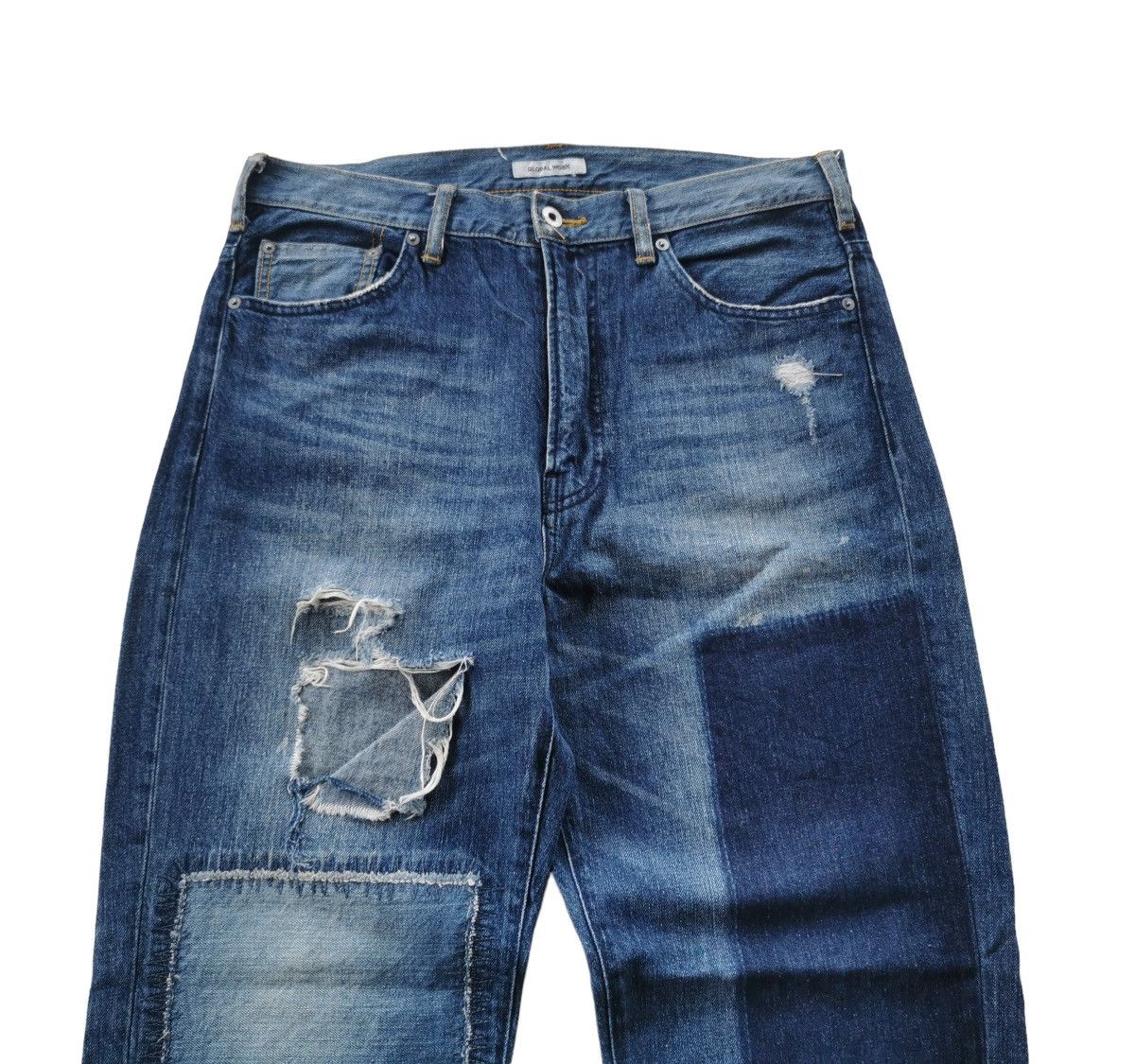 Global Work Patchwork Design Japan Brand Denim Jeans - 3