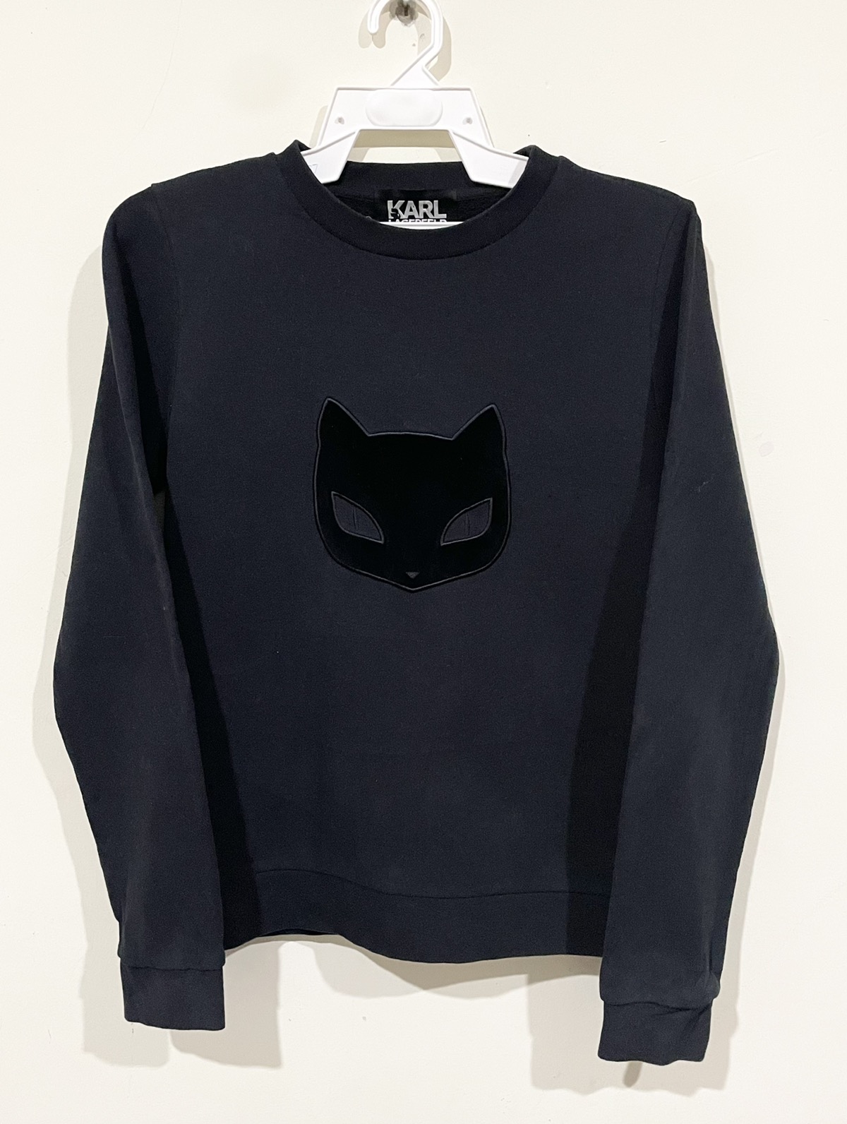 Karl Lagerfeld - Rare💥 Karl Lagerfeld Velvet 🐈‍⬛ Cat Unisex Sweater - 1