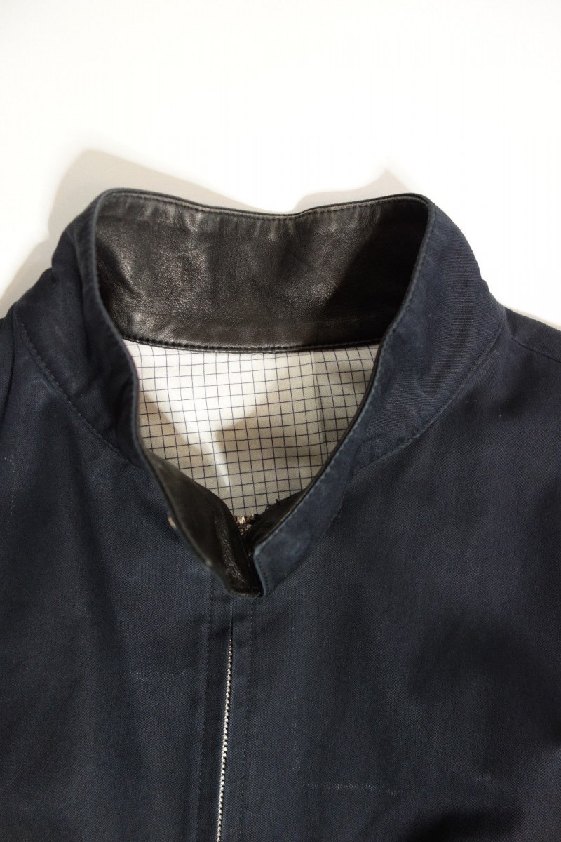 Leather collar harrington blouson jacket - 2