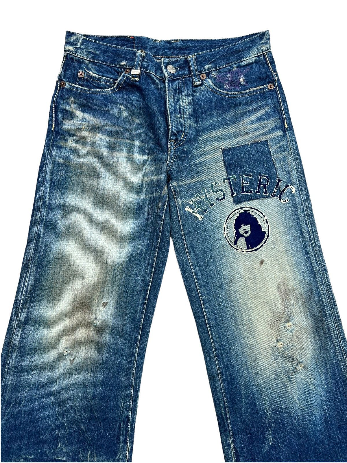 Hysteric Glamour Distressed Lowrise Flare Denim Jeans 29x32 - 4
