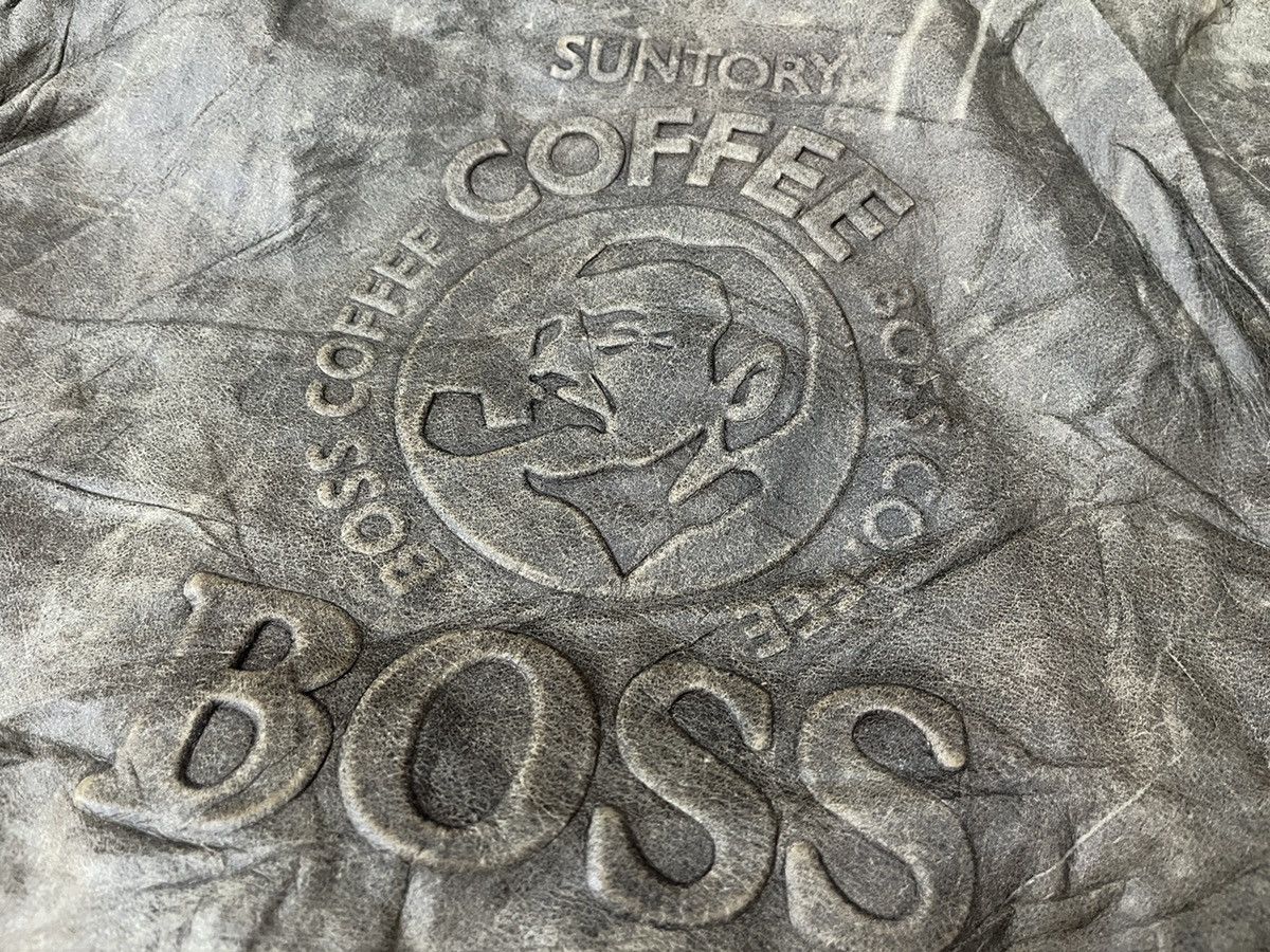 Vintage SUNTORY BOSS COFFEE B3 Genine Leather Bomber Jacket - 8