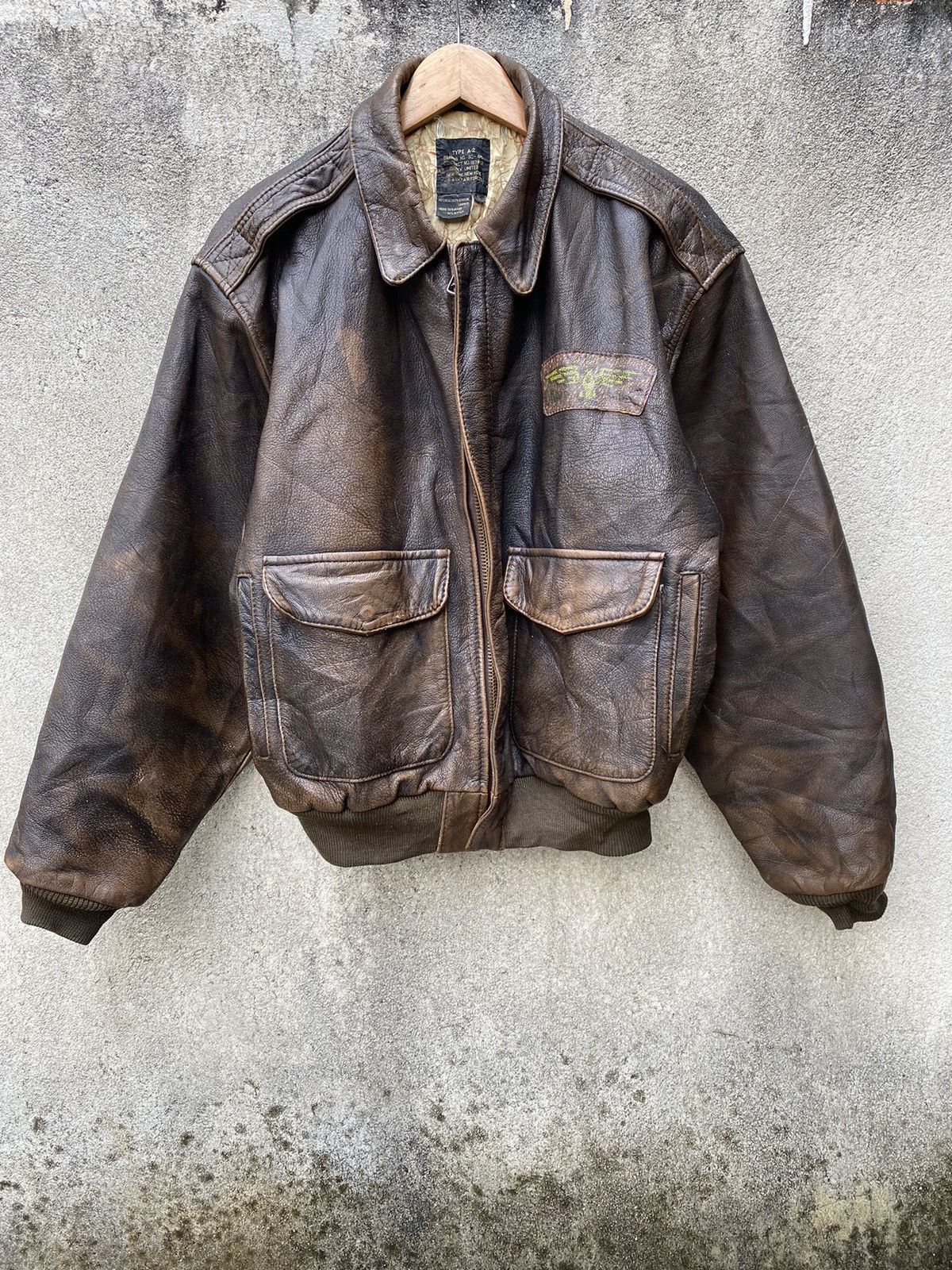🔥 1980’s Avirex Glenn Miller Aaf Band Leather Bomber Jacket - 2