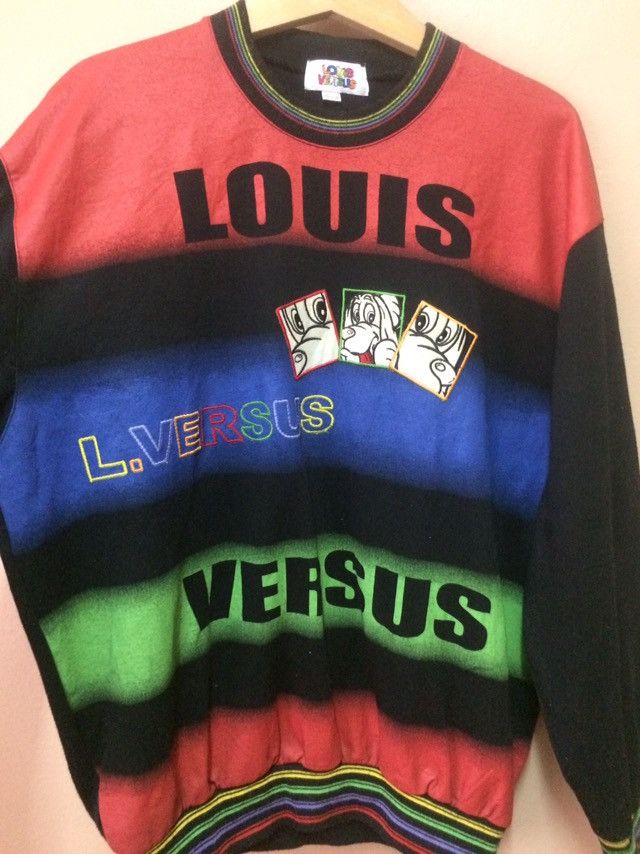 90s Designer Loius Versus multicolour Sweatshirt spell out - 3