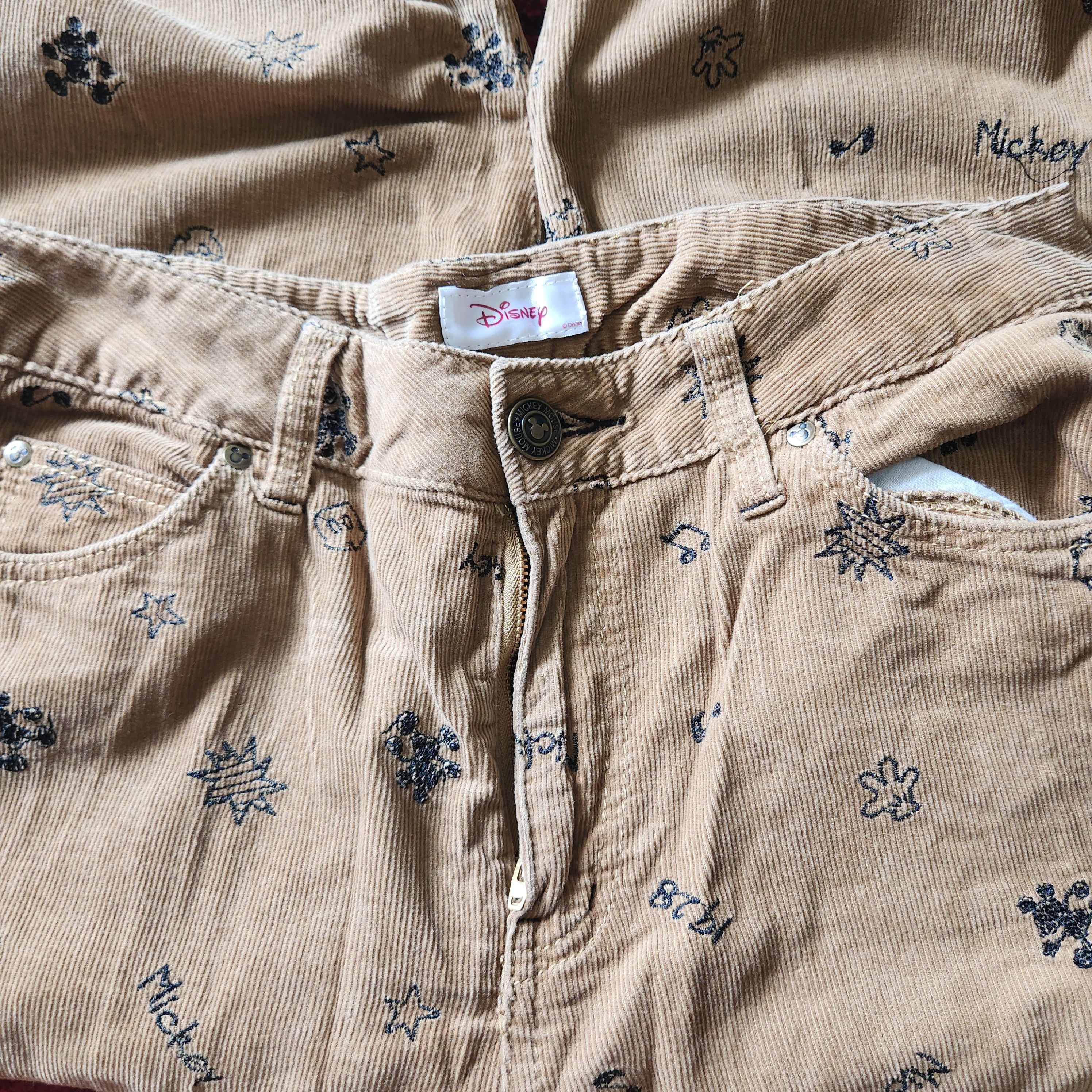 Disney Corduroy Denim Brown Jeans Full Printed - 8