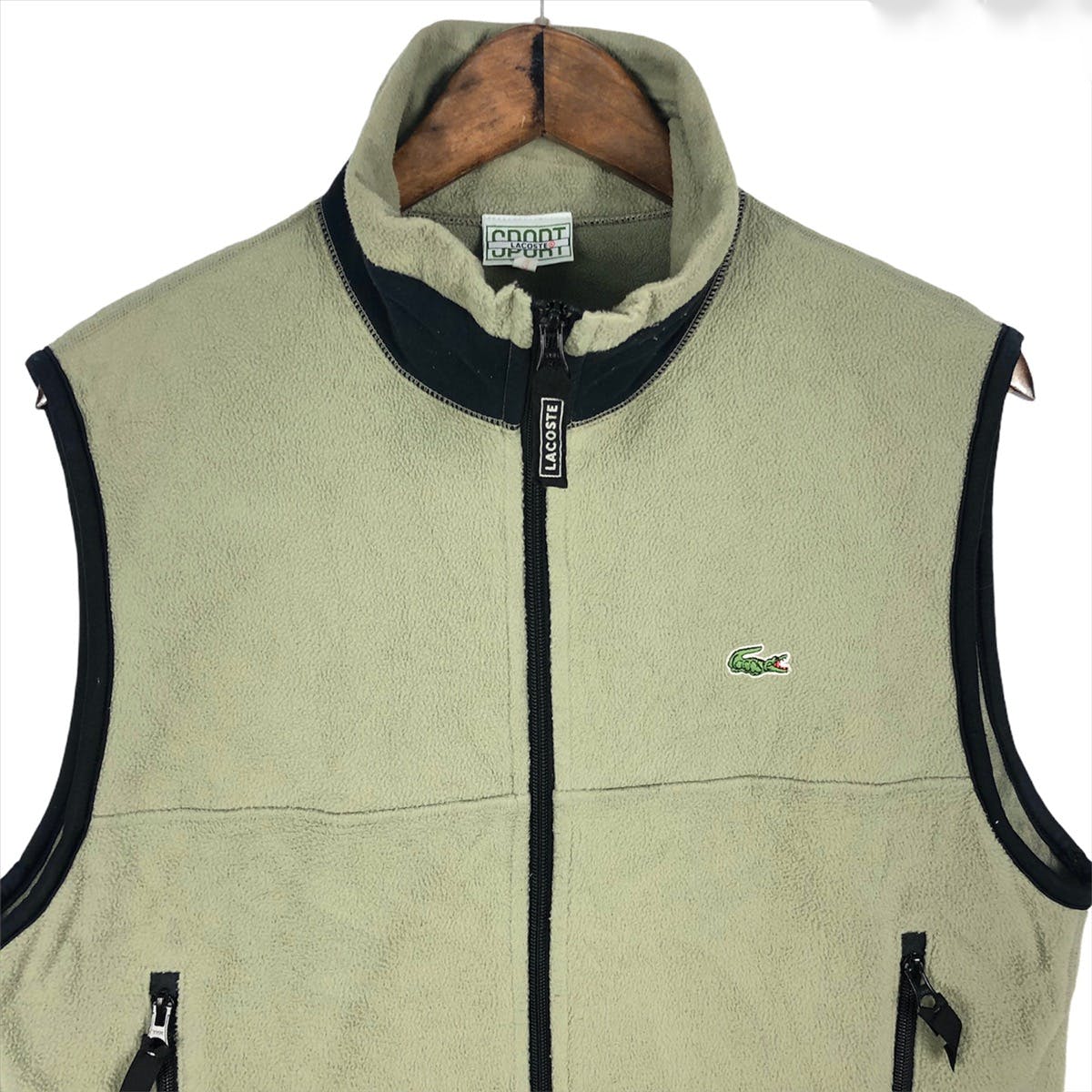 Vintage Lacoste Sport Fleece Zip Up Vest Jacket - 4