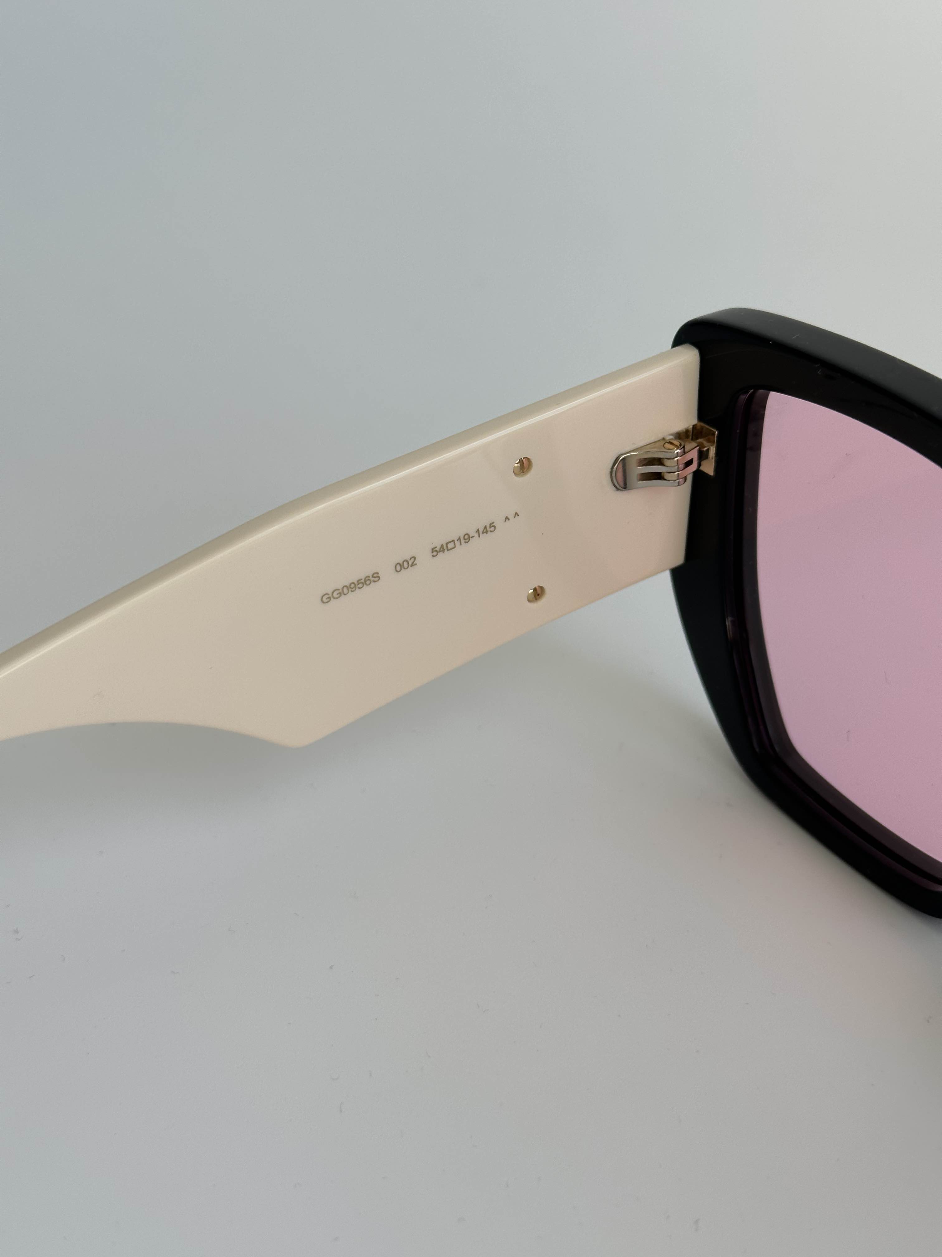 BRAND NEW GUCCI GG0956S 002 Black/White/Pink  Women Sunglasses - 6